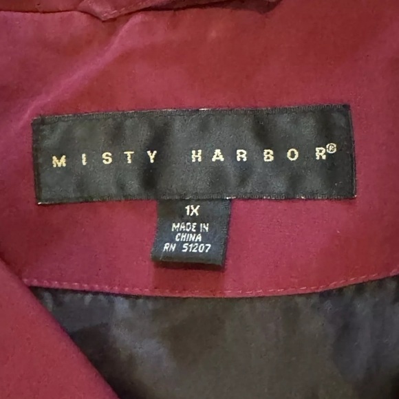 Womens Jacket XL Misty Harbor Original Black Red Hood Lightweight Plus Size EUC - Picture 8 of 9